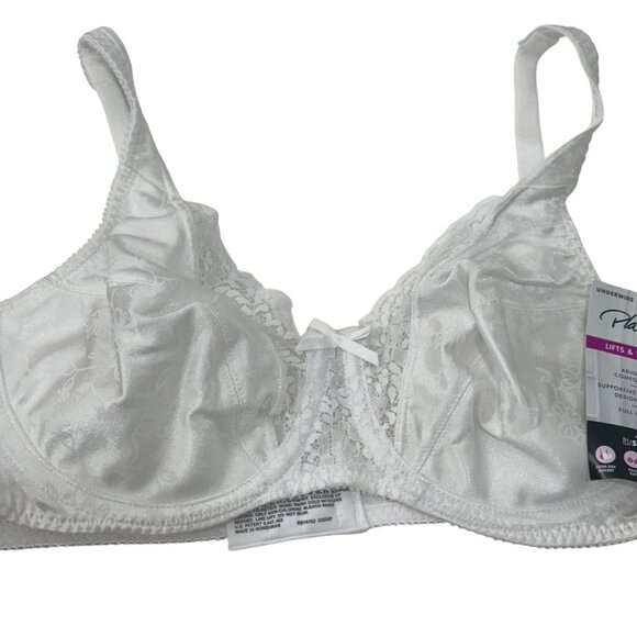 Playtex Secrets White Full Coverage Underwire Bra Style 4422 Comfort Straps 38B - Picture 8 of 10